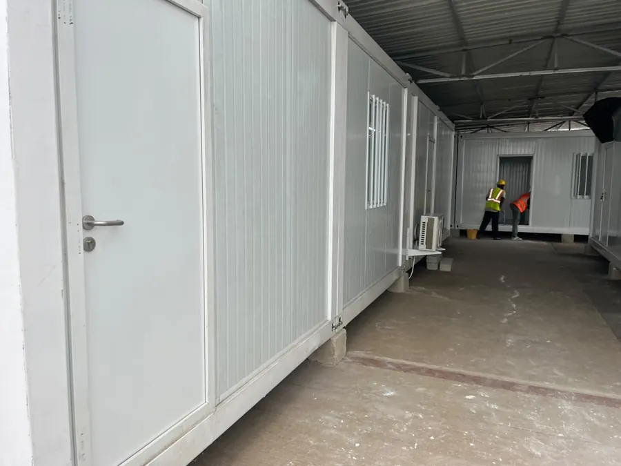 Interior corridor of a completed GIWU modular office building
