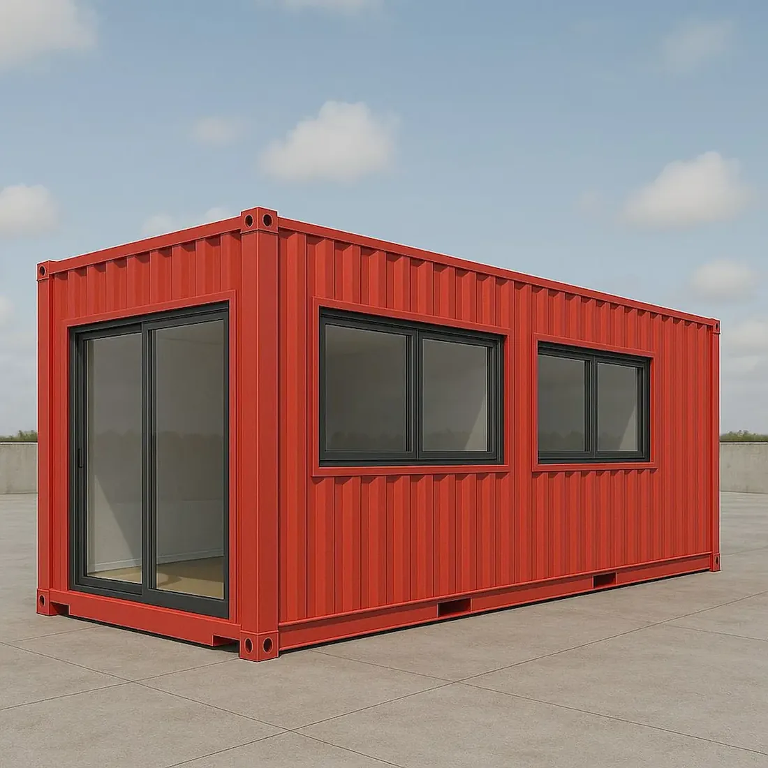 Prefab container office installation