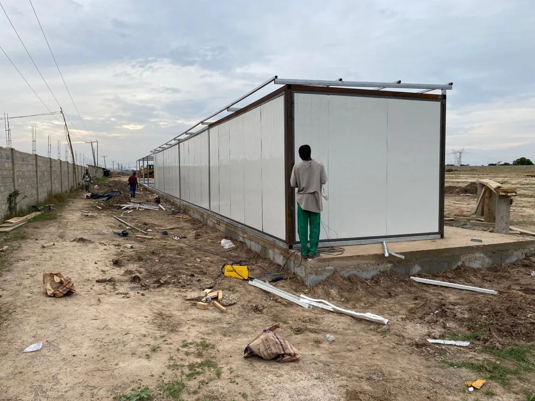 Prefab container office setup